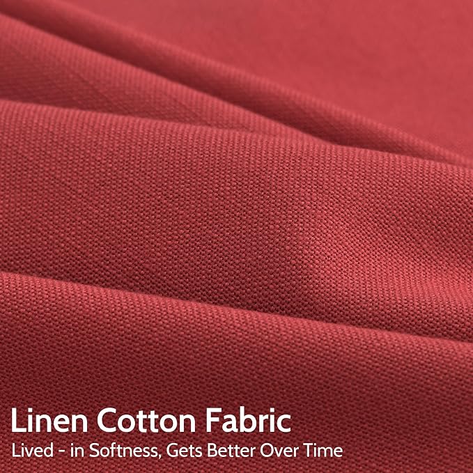 Christmas Red Linen Curtains 102 Inches Long - Image 4