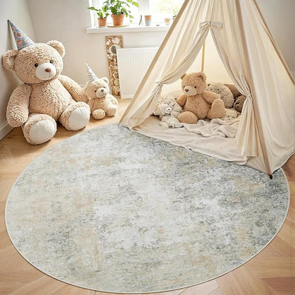 Aelenmu Round Rug 5ft Washable Rug - Image 4