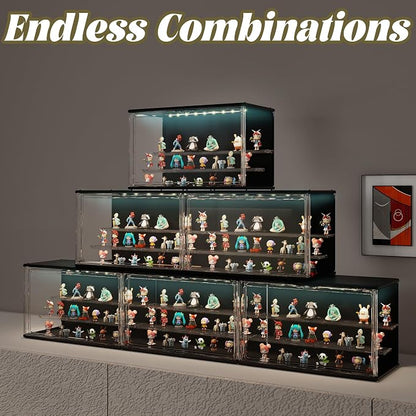 2PCS Clear Display Case for Collectibles, 3-Tier Adjustable Display Case - Image 5