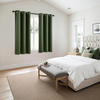 MIULEE Blackout Curtains for Bedroom 2 Panels 40 x 54 Inch Long Olive Green | - Image 6
