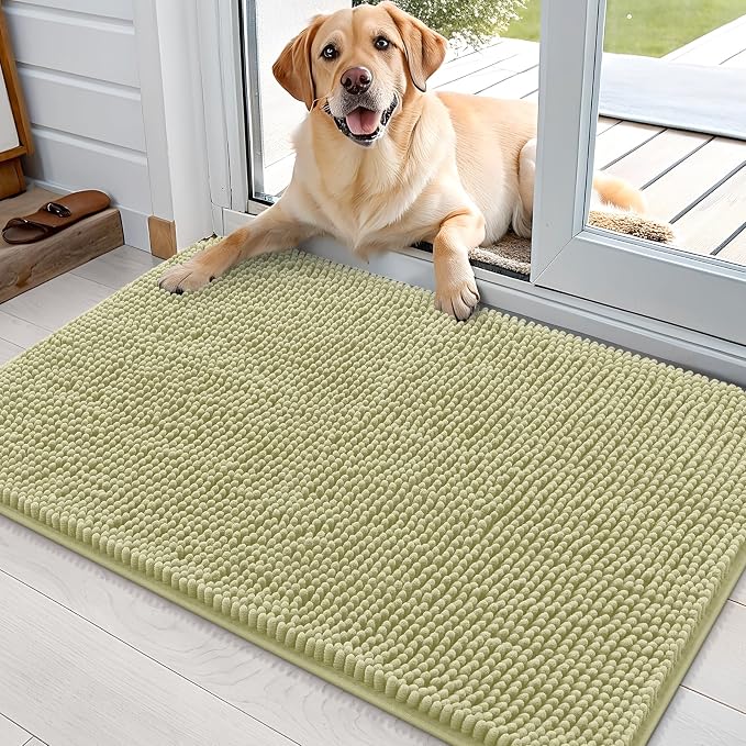 OLANLY Dog Door Mat for Muddy Paws 35x24, Super Absorbent Chenille Mud Mat | by OLANLY