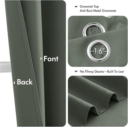MIULEE Blackout Curtains for Bedroom 2 Panel 40 x 72 Inch Long Dark Mallard | - Image 4
