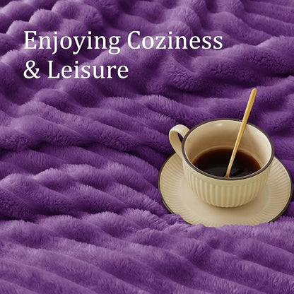 BEDELITE Striped Fleece Throw Blanket, Soft Cozy, Lightweight Warm, - Image 5