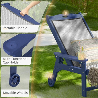 LUE BONA Chaise Lounge Chair Outdoor Set of 4, HDPS and HDPE Wicker Material - Image 6