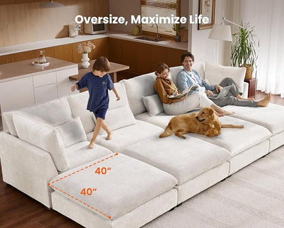 CHIC HOUSE Module for Modular Oversized Couch, Corduroy Customizable Chaise - Image 3