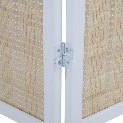 Roundhill Furniture Inkwell 4-Panel Bamboo Room Divider, Folding Portable - Image 7
