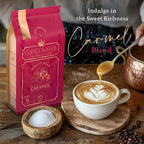 Caramel Flavored Whole Bean Coffee – 100% Arabica, Single Origin, Medium Roast, Naturally Sweetened, Velvety Smooth Flavor – by Coffea Flavor