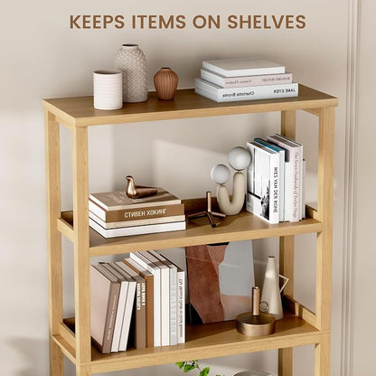 Vlsrka Wooden Bookshelf with Lights, 5 Tier Bookshelf with Storage, Tall - Image 6