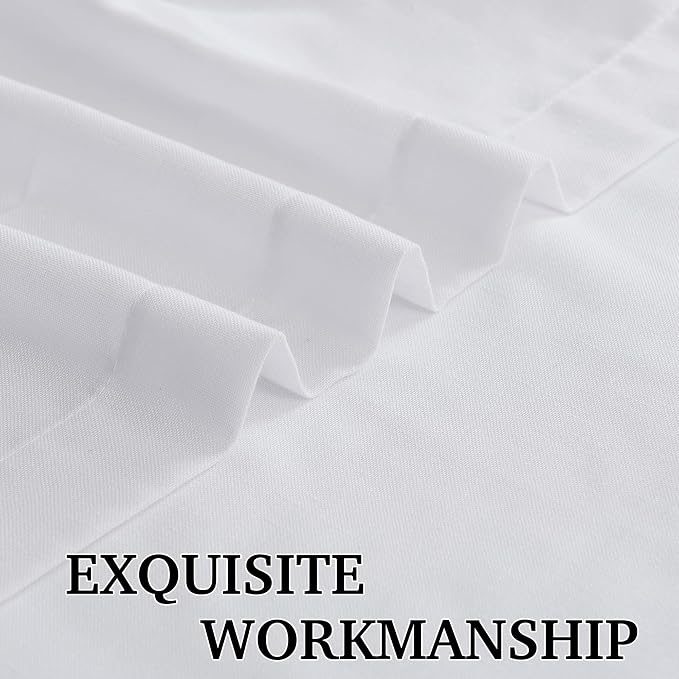 RYB HOME White Floor to Ceiling Curtains 120 inches Long, Linen Semi Sheer - Image 5