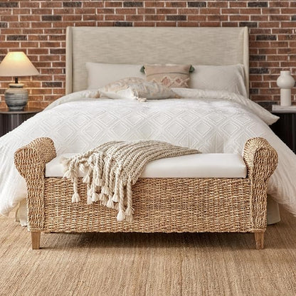 HULALA HOME Rattan Storage Bench by HULALAHOME