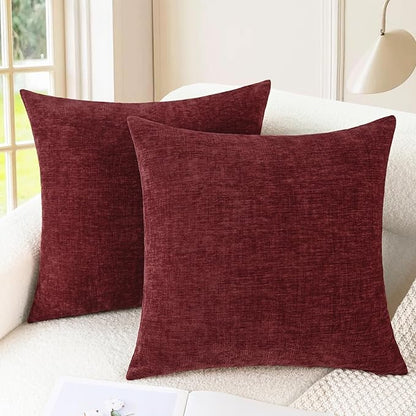 CaliTime Decorative Couch Throw Pillow Covers 24 X 24 Inches Burgundy | Pack of by CaliTime