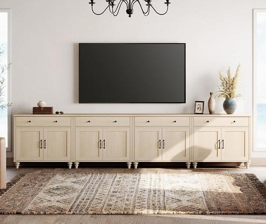 WAMPAT Farmhouse TV Stand for 85 inch TV by WAMPAT