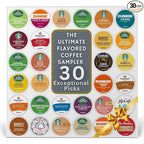 30 Flavored K-Cups: Unique & Exciting Variety Pack Collection" Dunkin, Green Mountain, Gloria Jean's And More (30 Unique Pods) Comes in a Nice Gift Box (Perfect for Gifting!)