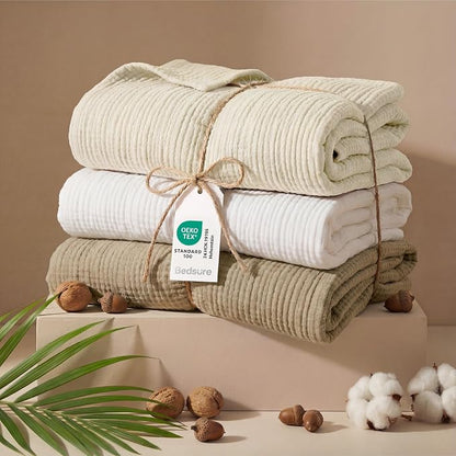Bedsure 100% Cotton Muslin Blankets - Image 5