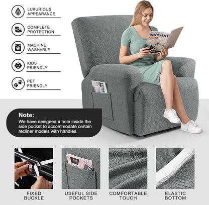Timeles Recliner Covers Extra Wide Recliner Chair Cover Reclining Sofa - Image 3