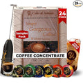Sampler Pack Cold Brew Concentrate Instant 24 Coffee Pods 100% Pure Rich Arabica Medium to Medium Dark Roast Coffee Beans Syrup | Instant Coffee Concentrate Liquid Capsule From Caffè Di Artisan