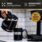 Black Rifle Coffee Company Ground Coffee Medium Roast - Roasted Blend Made from Pure Arabica Beans - Colombian & Brazilian Beans - Veteran Founded & American Made (Hazelnut, 12oz Bag)
