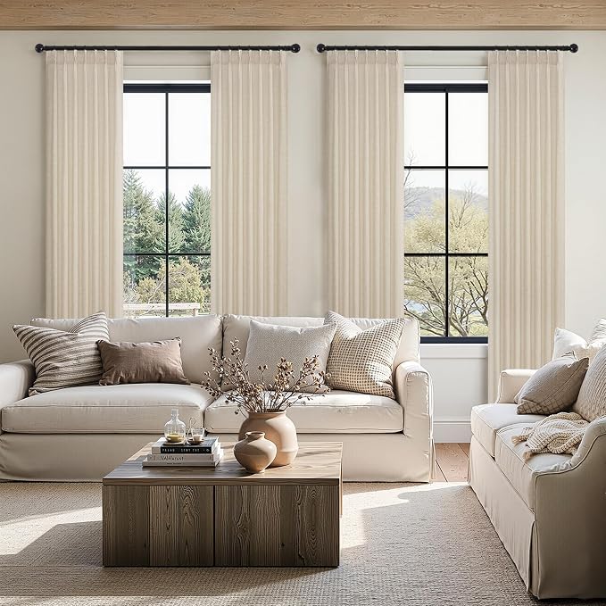 63 Inches Long Pinch Pleated Semi Sheer Curtains - Image 6