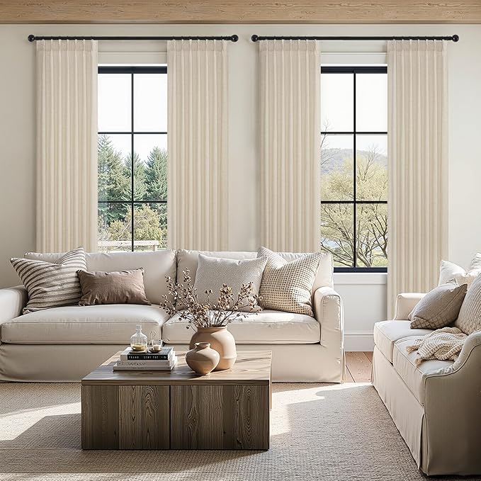 120 Inches Long Pinch Pleated Semi Sheer Curtains - Image 5