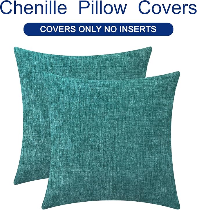 CaliTime Decorative Couch Throw Pillow Covers 24 X 24 Inches Teal | Pack of 2 - Image 6