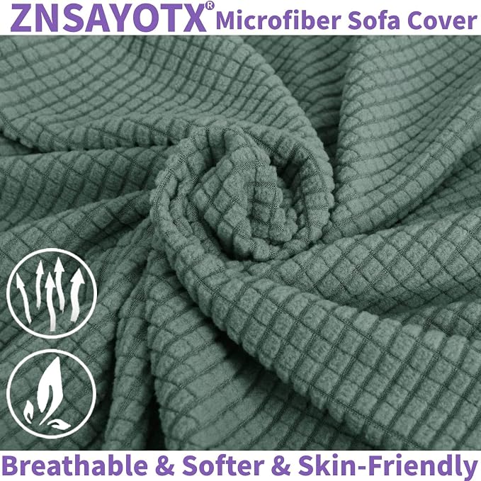 ZNSAYOTX Super Stretch Couch Cover Love Seat Sofa Covers - Image 8