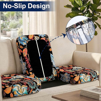 Smiry Waterproof Patio Cushion Covers, Stretch Outdoor Furniture Covers | Couch - Image 4