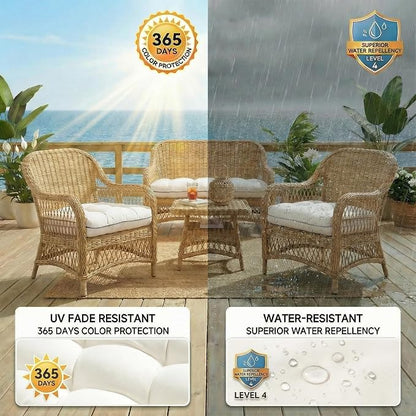 1 MIDDLE ONE Wicker Chair Cushions 3 Pieces Set - Image 3