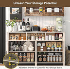 Buffet Cabinet with Storage Farmhouse with 4 Doors, 55'' Large Kitchen Storage Cabinet Wood Coffee Bar Buffet Sideboard for Kitchen, Dining Room, Entryway