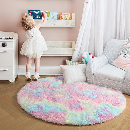 Amdrebio Rainbow Unicorn Large Round Rug 6Ft - Image 8