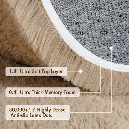 4x6 Ft Shag Beige Rugs for Bedroom Living Room, Ultra Soft Fluffy Furry Area - Image 9
