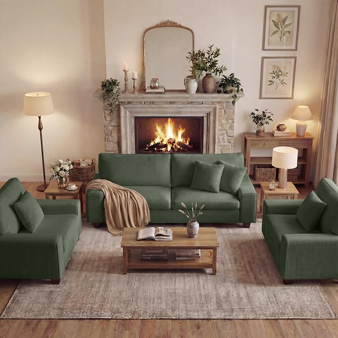 DOPEDIO Modern Living Room Sofa Set, 88.58" Chenille Loveseat by DOPEDIO