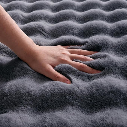 Gray Rabbit Plush Rug 8'x10', Fluffy Shaggy Area Rug - Image 6