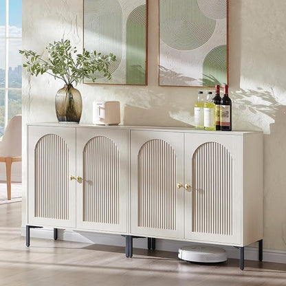 IFBUY Modern Sideboard Buffet Cabinet, 61.75" W Fluted Arched Buffet Cabinet by IFBUYFarmhouseFurniture