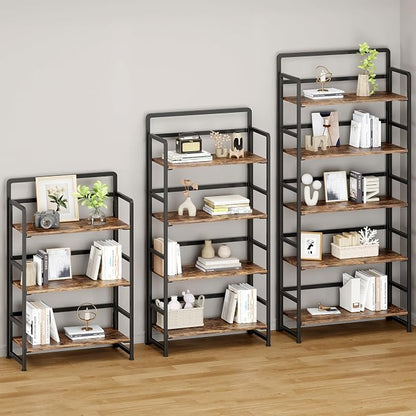 No Assembly Folding Bookshelf, 5 Tiers Collapsible Book Shelf - Image 5