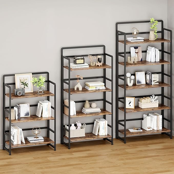 No Assembly Folding Bookshelf, 4 Tiers Collapsible Book Shelf - Image 5