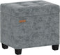 ABHENG Chenille Metal Framed Storage Ottoman, 12.2" D x 16.1" W x 17.7" H by Liveinacomfortablehome