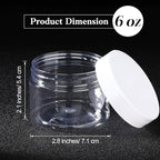 Patelai 4 Pieces Round Wide-mouth Leak Proof Plastic Container Jars with Lids for Travel Storage Makeup Beauty Products Face Creams Oils Salves Ointments DIY Making(6 Ounce,White)