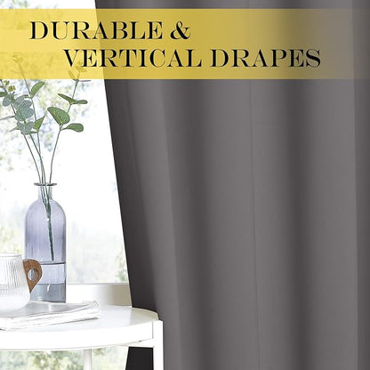 NICETOWN Grey Blackout 102 inch Curtain - Image 5