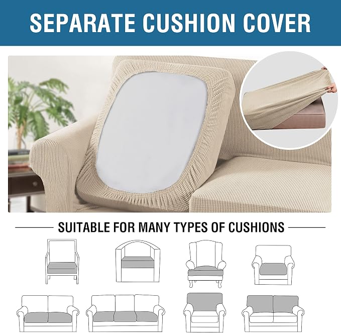 H.VERSAILTEX 3 Piece Stretch Sofa Covers - Image 7