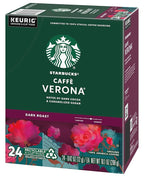 Starbucks Coffee K-Cup Pods, Caffè Verona, Dark Roast Coffee, Notes of Dark Cocoa & Caramelized Sugar, Keurig Genuine K-Cup Pods, 24 CT K-Cups/Box (Pack of 2 Boxes)