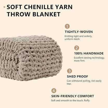 L'AGRATY Chunky Knit Throw Blanket - Image 2