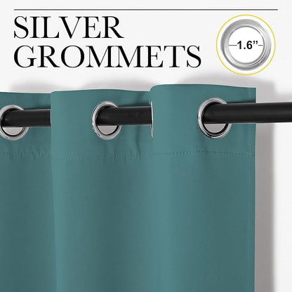 NICETOWN Sea Teal Blackout Curtains 102 inches Length - Image 2