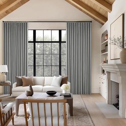 Grey Pleat Linen Blackout 102 Inch Curtains - Image 7
