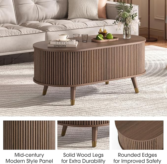 42.5" Oval Lift Top Coffee Table - Image 4