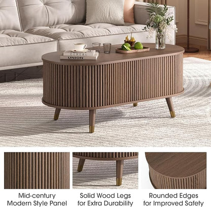 42.5" Oval Lift Top Coffee Table - Image 4