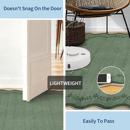 GarveeHome 2.5x8 Scalloped Washable Runner Rug Non Slip Hallway Kitchen Rug | - Image 6