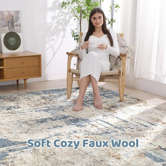 LOONGRUG 8x10 Area Rugs Washable Large Neutral Modern Living Room Rug | - Image 3