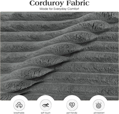 Ihanherry 59-inch Corduroy Convertible Sofa Bed - Image 4