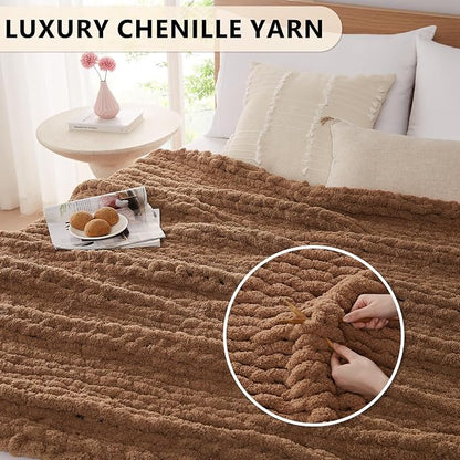 L'AGRATY Chunky Knit Throw Blanket - Image 3