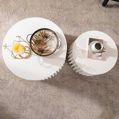 46.46'' White Round Coffee Table Set of 2 - Image 6